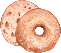 Watercolor Bagel Illustration