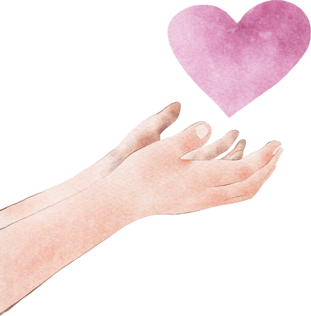 Hand with Heart Illustration