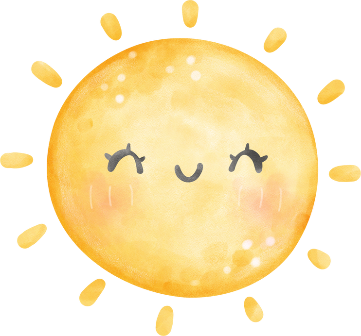 Cute sun watercolor