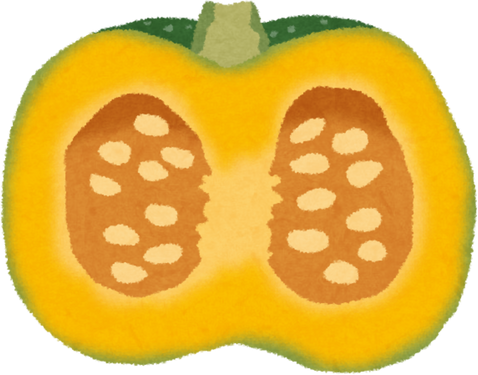 Watercolor Illustration of a Cross Section of a Pumpkin